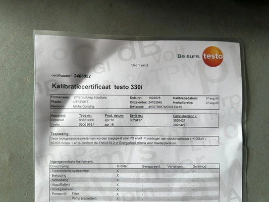 Abgasanalysegerät TESTO 330i modularer Sonde Testo 0600 9781 Wartung bis 08/25