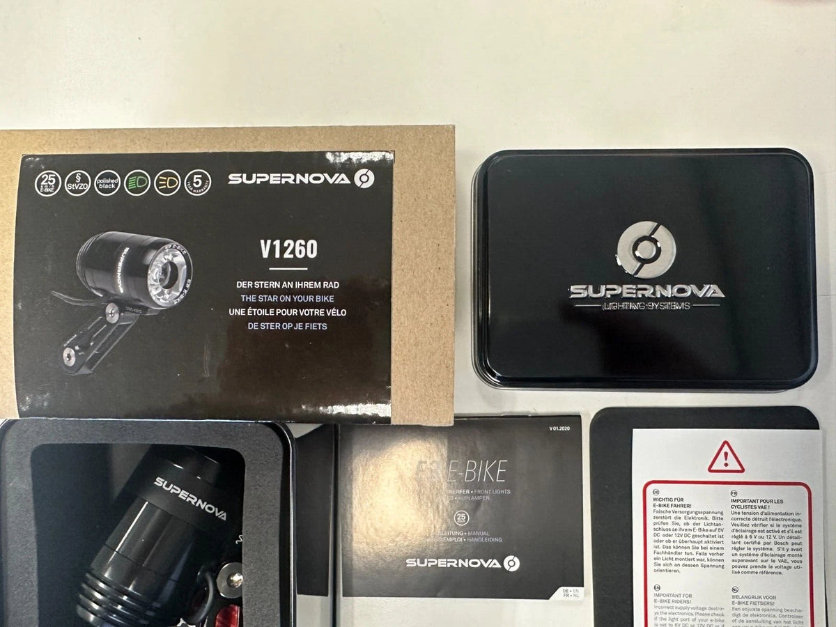 Supernova V1260 Dynamo Light LED Scheinwerfer L-STK-EB1260R-BLK