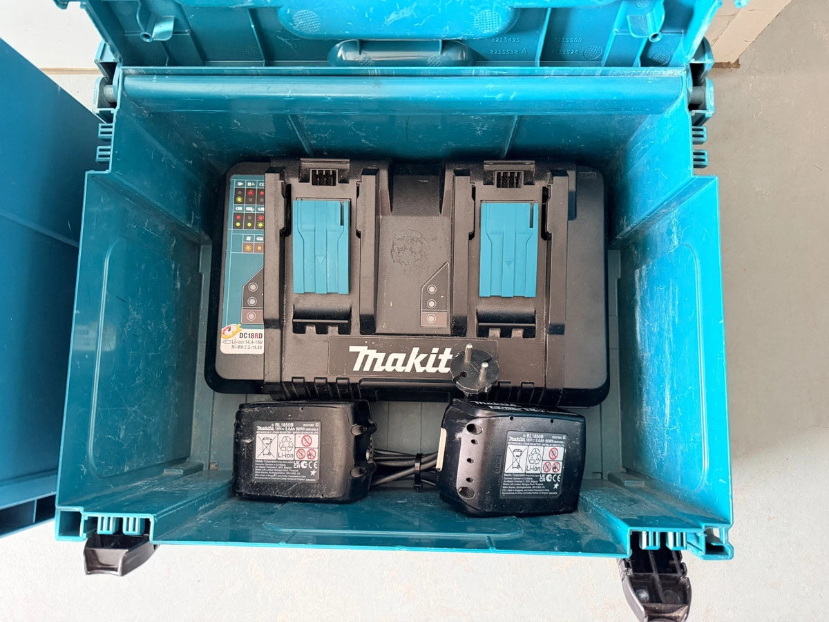 Makita DHR  281 + DX 09  mit Akku/Ladegerät 36V  mit 2x 18V 5.0Ah Akkus