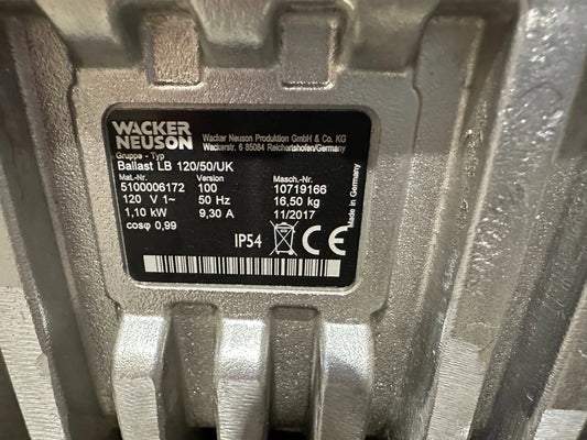 Wacker Ballast LB 120/50/UK Vorschaltgerät, 110V, für Wacker Lichtball