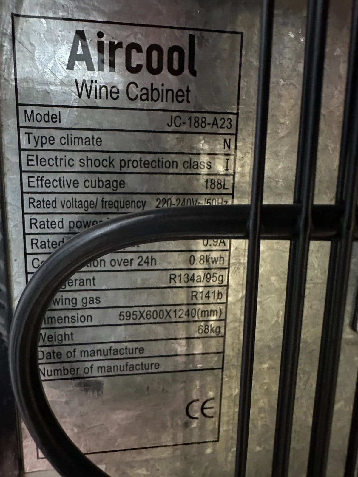 AIRCOOL JC 188-A23 Weinkühler Weinschrank Wein Kühlschrank mit Glastür 103L