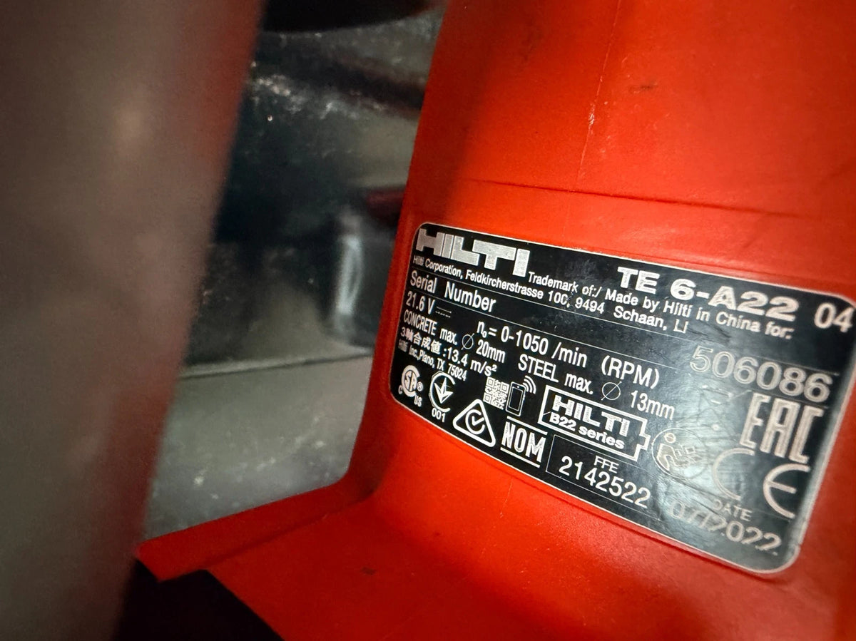 Hilti TE 6-A22 mit Hilti TE DRS-6-A  Bohrhammer/Kombihammer Ohne Akku/Ladegerät
