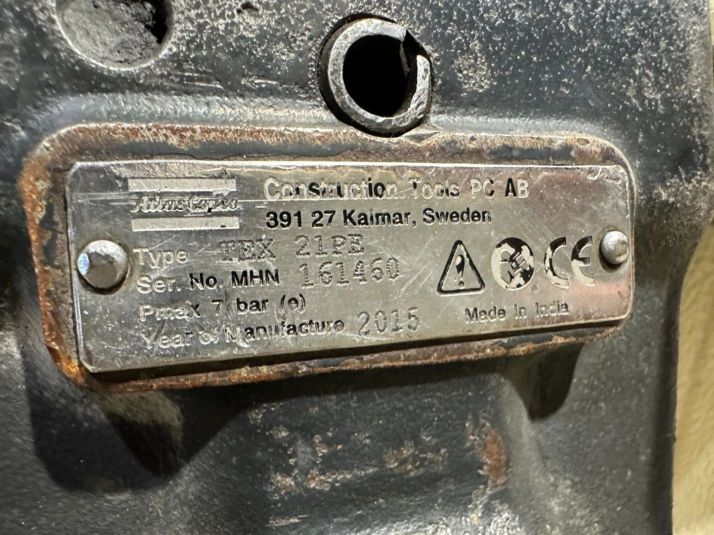 Atlas Copco TEX 21 PE Heavy Air Breaker Druckluft Abbruchhammer..