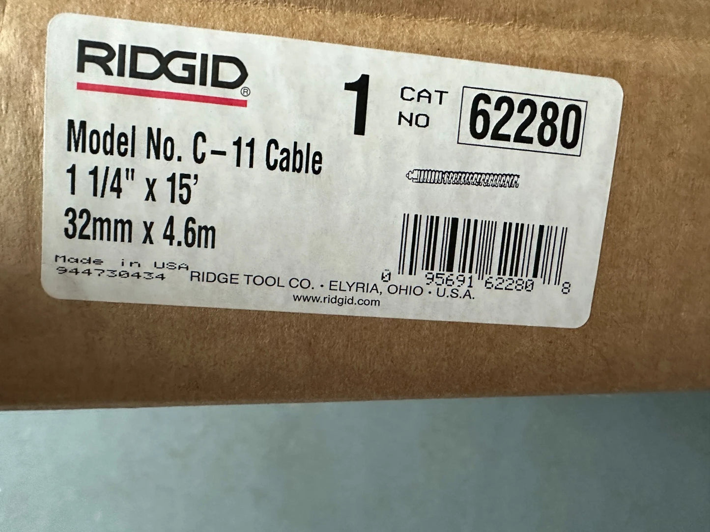 Ridgid Spirale 32mm 4.6m Länge Rohrreinigungsmaschine