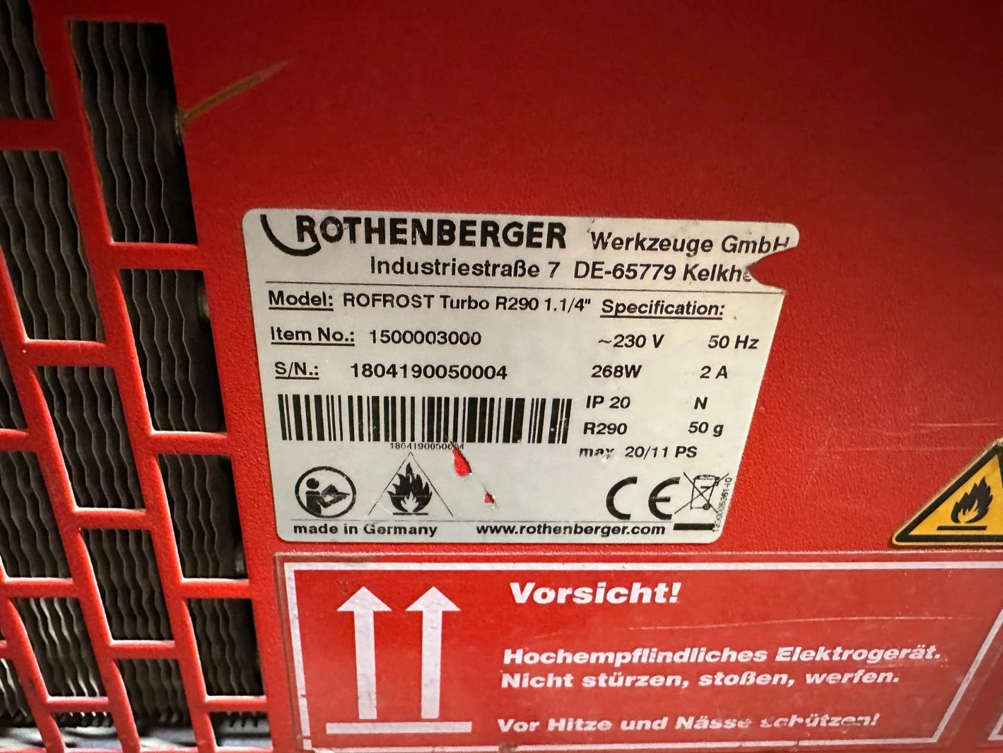 Rothenberger ROFROST TURBO R290 Rohr Einfriergerät 8663