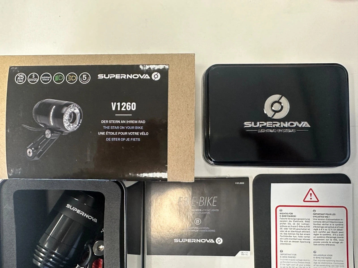 Supernova V1260 Dynamo Light LED Headlight L-STK-EB1260R-BLK