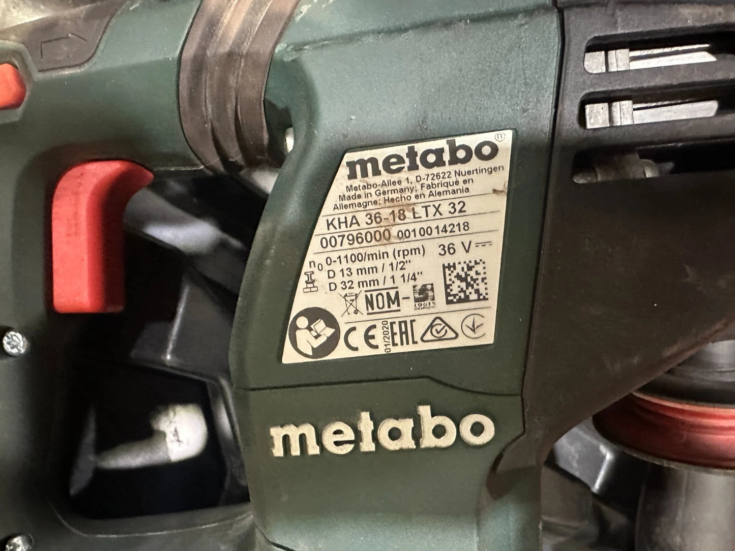Metabo Akku-Kombihammer KHA 36-18 LTX 32 ohne Akku ohne Lader im MetaLoc