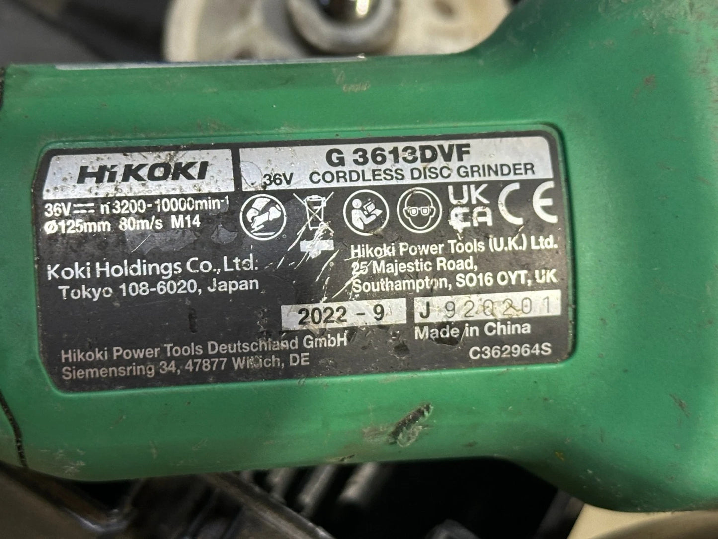 Hikoki G3613 DVF Akku Winkelschleifer..