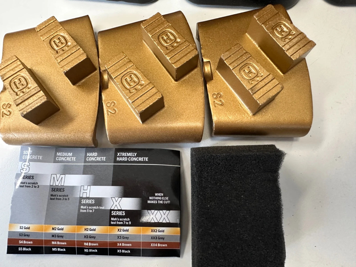 husqvarna Ez S2 Ds 9 x diamond segments 25 grit gold soft concrete
