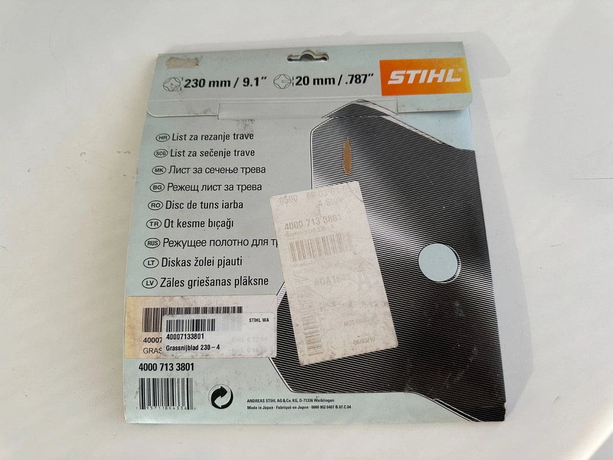 Stihl Grasschneideblatt 4-Zahn 230mm / 20mm,4000 713 3801 - FS160, 220,261, 490