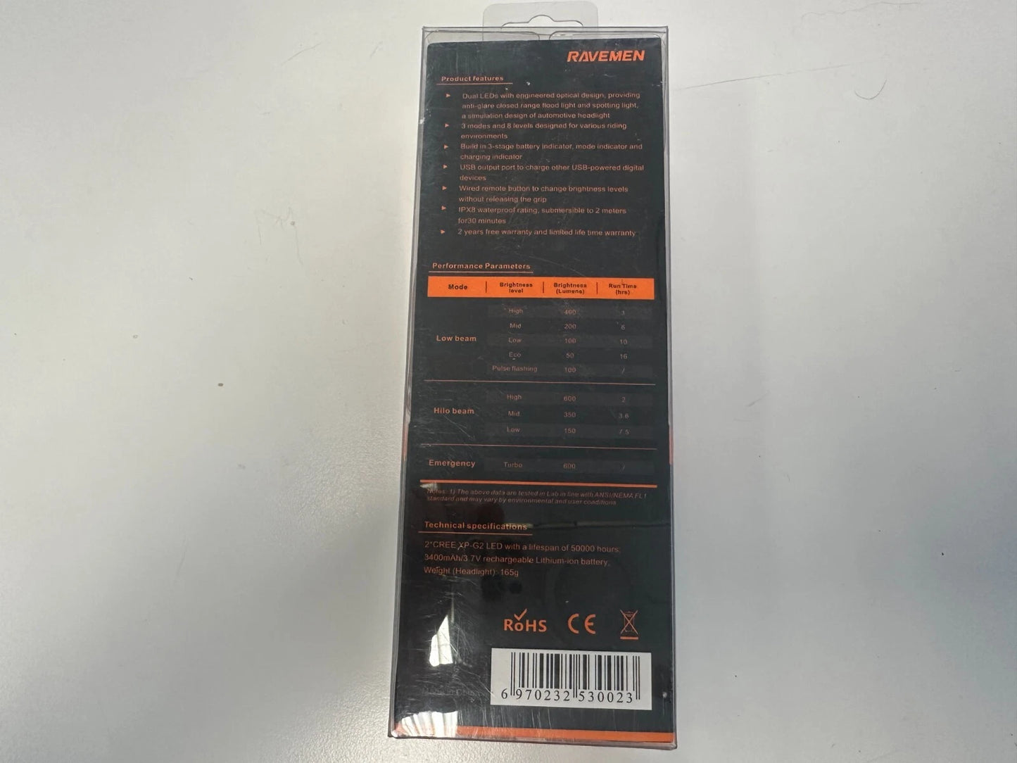RAVEMEN PR 600 LED Headlight PR600 Lumes
