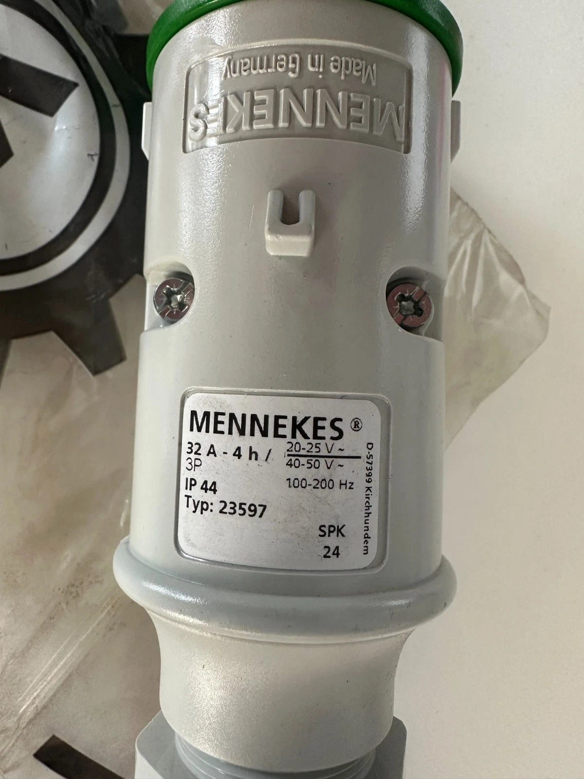 1x CEE Stecker grün 32A - 4H  Typ 23597 Betonrüttler Baugeräte