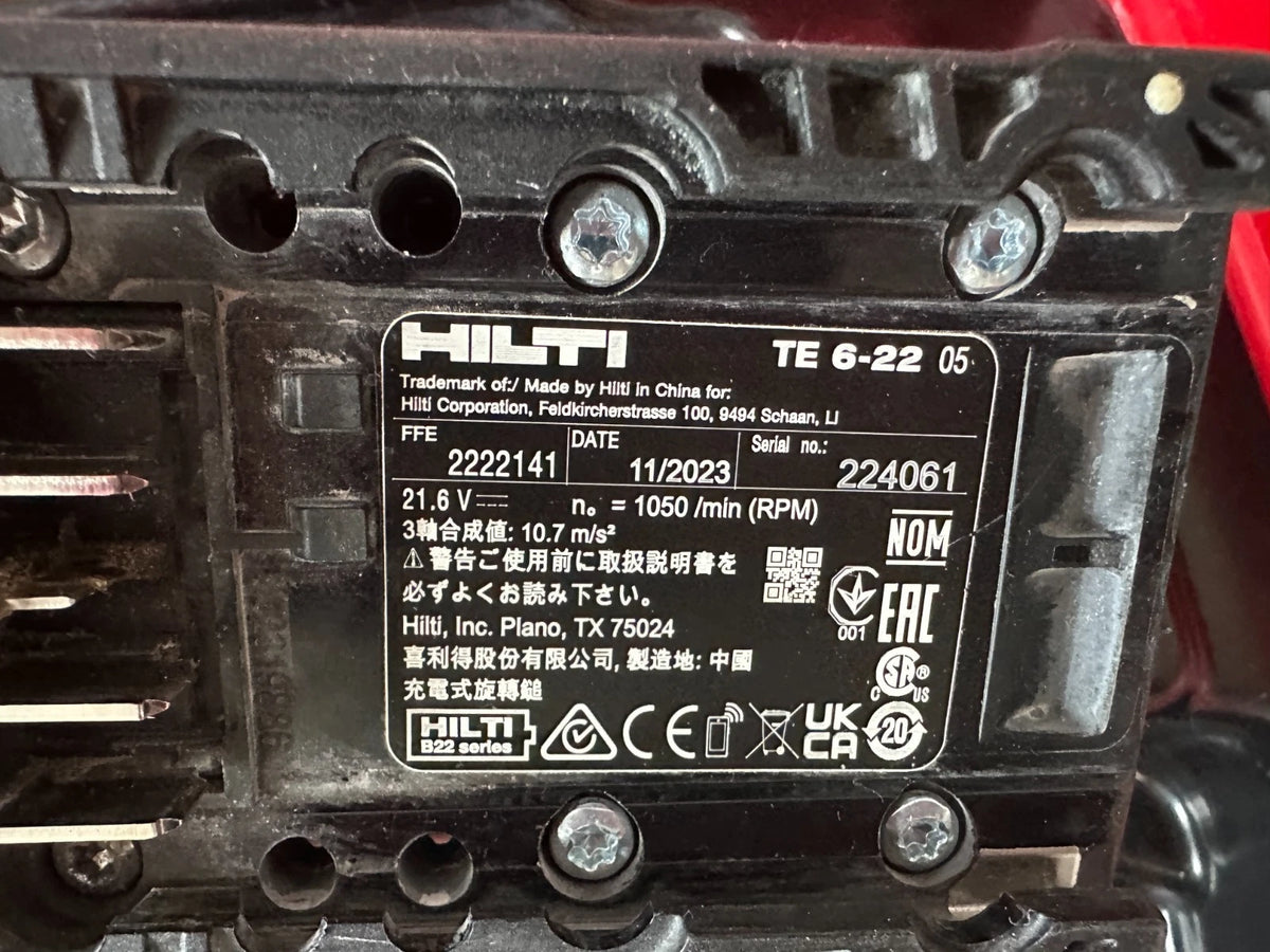 Hilti TE 6-22 mit Hilti TE DRS-4/6 Nuron Akku B22-170 original