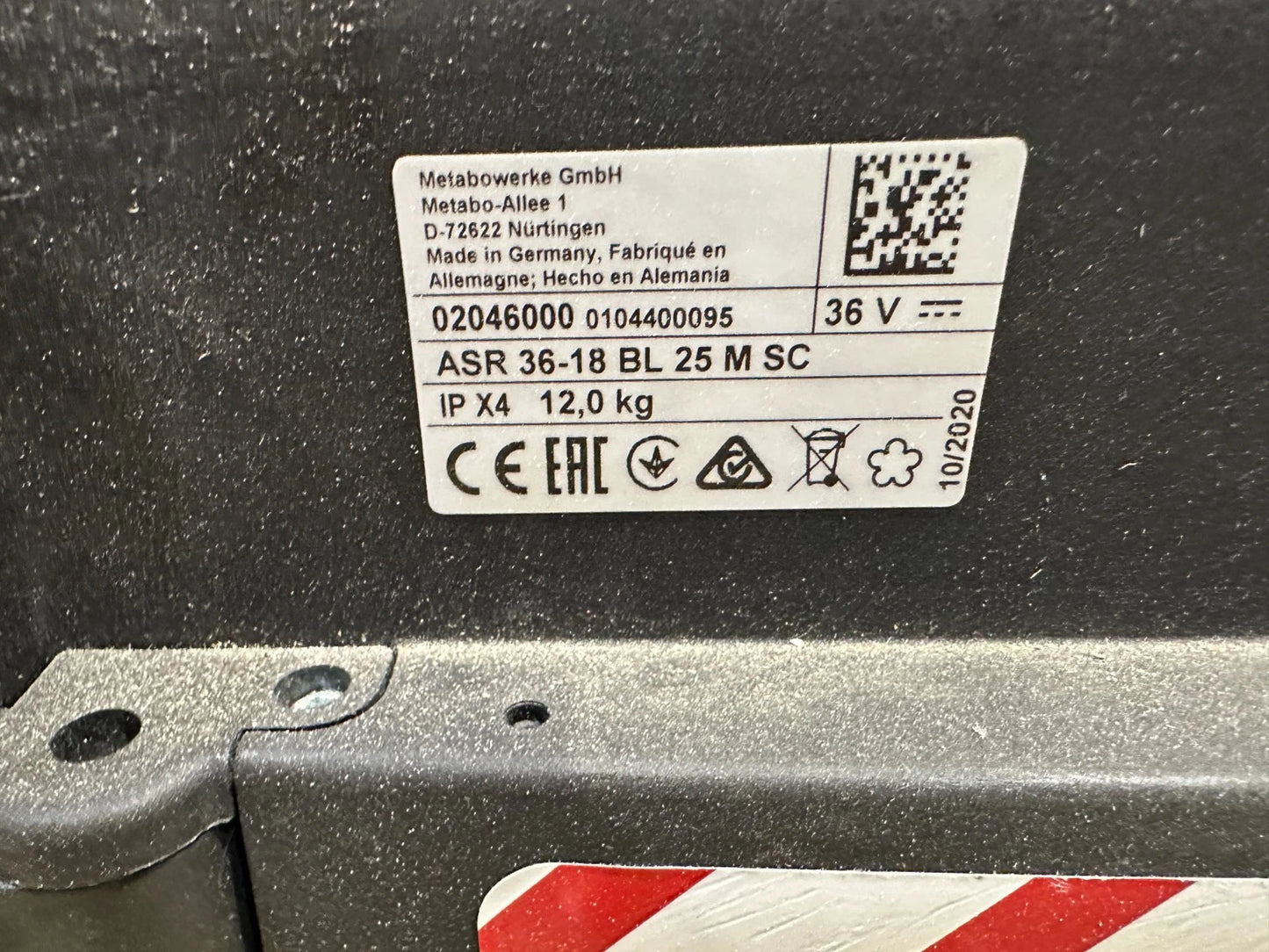 Metabo Akku-Sauger ASR 36-18 BL 25 M SC ohne Akku ohne Lader  Nr.27