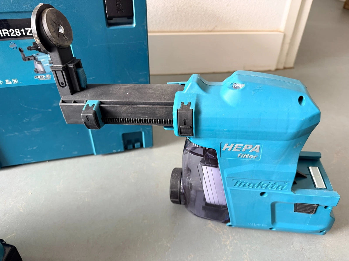 Makita DHR  281 + DX 09  mit Akku/Ladegerät 36V  mit 2x 18V 5.0Ah Akkus