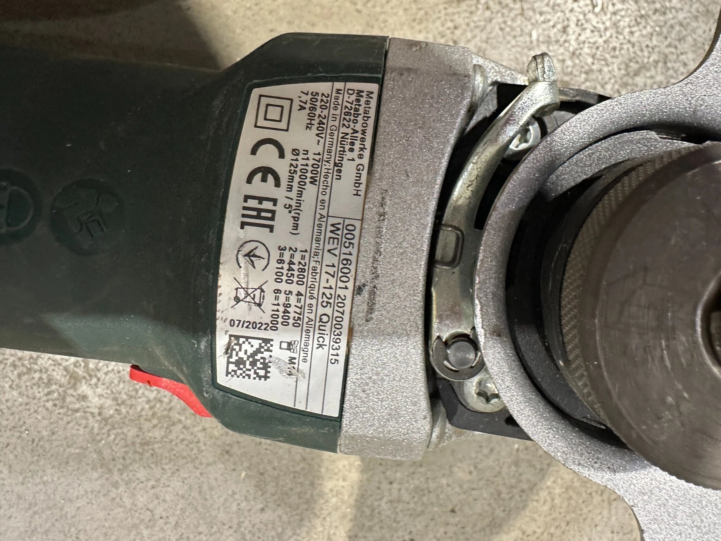 Metabo WEV 17-125 QUICK  Winkelschleifer Nr.127