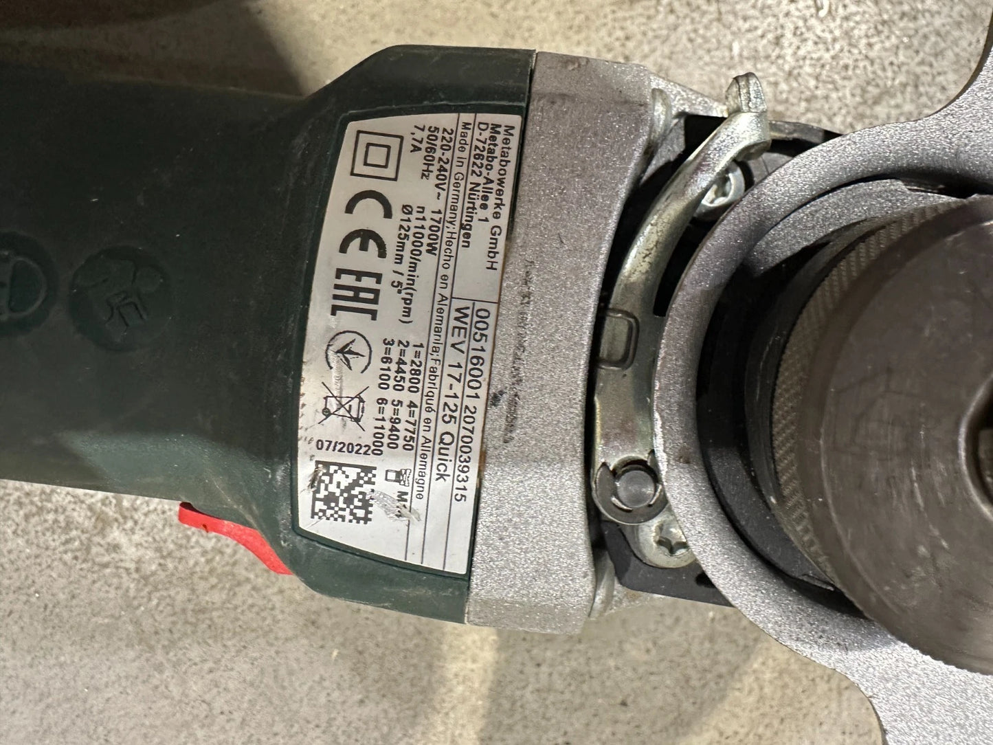 Metabo WEV 17-125 QUICK  Winkelschleifer Nr.127