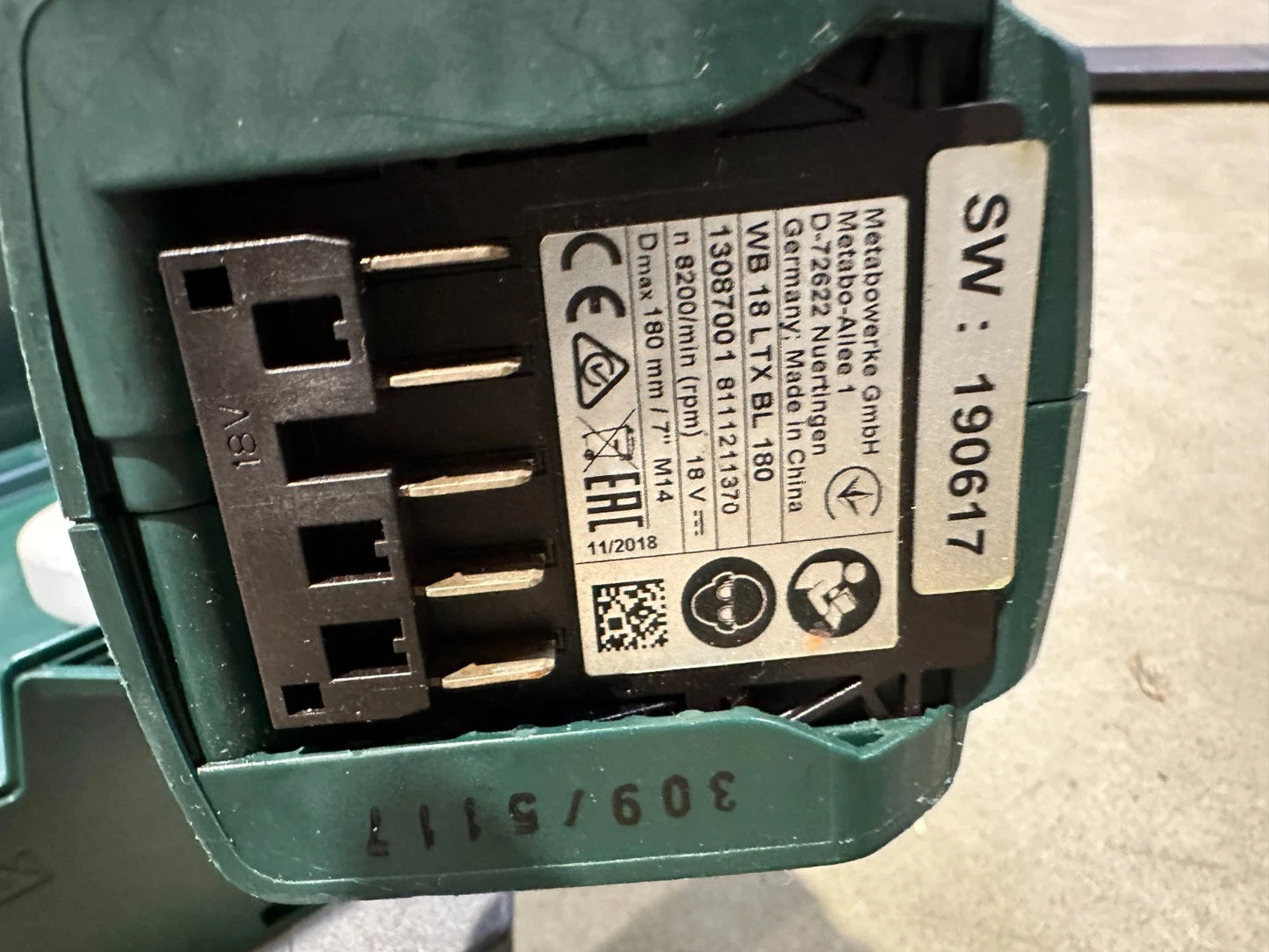 Metabo wb 18 LTX BL 180 Akku-Winkelschleifer Nr.118 4007430318091