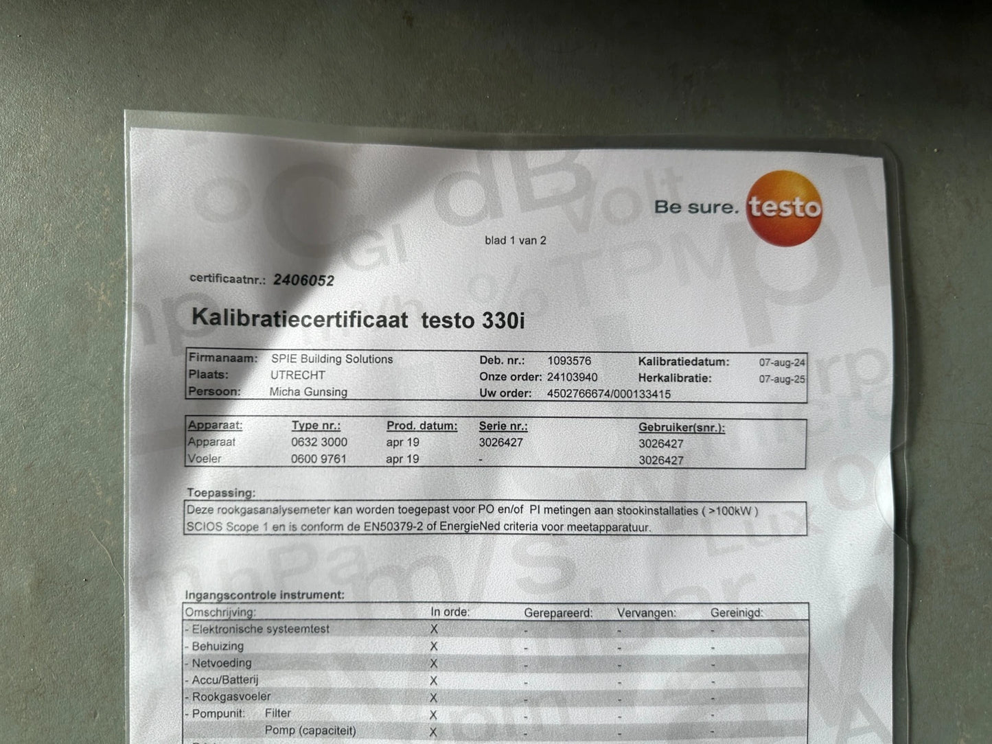 Abgasanalysegerät TESTO 330i modularer Sonde Testo 0600 9781 Wartung bis 08/25