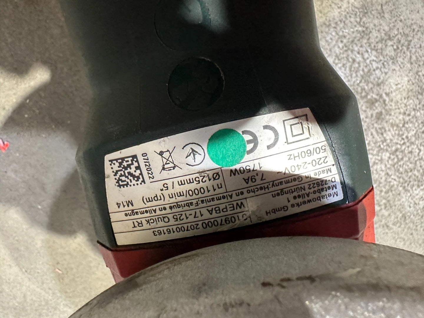 Metabo WEPBA 17-125 QUICK RT Winkelschleifer  Nr.122