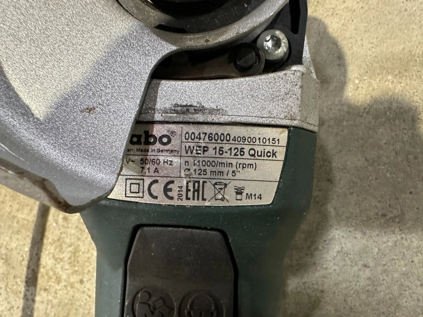 Metabo WEP 15-125 QUICK Winkelschleifer Nr.119