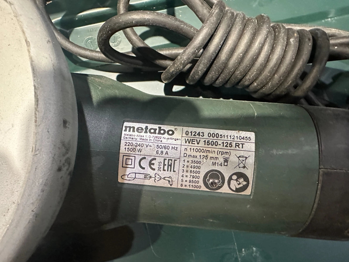 Metabo WEV 1500-125 RT Winkelschleifer Nr.135 4007430297402